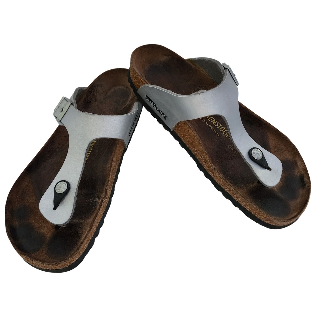 Birkenstock Gizeh Silver Sandals Women's EU 41 US 10 Regular Width Thong‎
